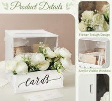 White Wedding Cards Box  Rose Gold Pen Wedding Cards Post Box, Party Cards Box