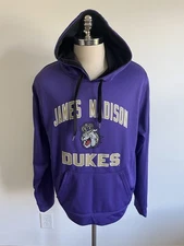 James Madison JMU Dukes Mens Hoodie Sweatshirt J America Dri fit Purple Sz Large