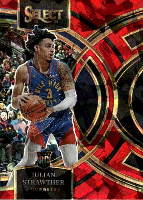 2023-24 Panini Select Julian Strawther #101 Red Cracked Ice Prizms Denver 27F