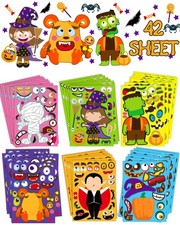 42 Sheets Halloween Party Favors Stickers for Kids, Halloween Crafts Treats