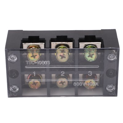 2x Terminal Strip Block 100A 600V Large Current Easy Wiring Ground Circuit T Hot