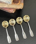 Set Four Rare Towle Benjamin Franklin Sterling Silver Salt Spoon American 2.5”