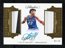 2018-19 Flawless Collegiate Dual Diamond Memorabilia 4/25 Justin Patton Auto 5w7