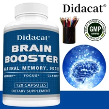 Brain Booster Capsules - Improve Focus and Brain Function - 120 Capsules