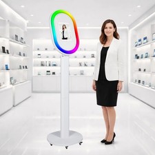 5-in-1 iPad Photo Booth with RGB Ring Light  Portable Selfie Station for Events