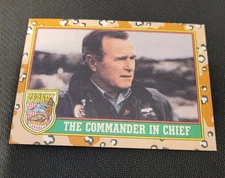 1990-1991 Topps Dersert Storm Trading Card # 1 Comander and Cheif GEORGE W.BUSH 