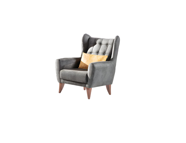 Design Sessel 1 Sitzer Luxus Relax Textil Grau Sessel Wohnzimmer Club Hotel-image
