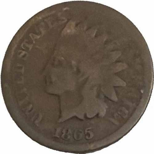 Lot Of Five Indian Head Pennies 1865, 1880, 1882, 1886, 1889