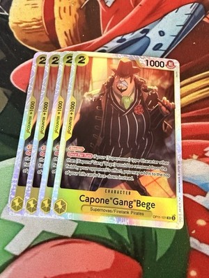 Bandai One Piece Card Game OP11 Capone 'Gang' Bege Holo Blocker English x4