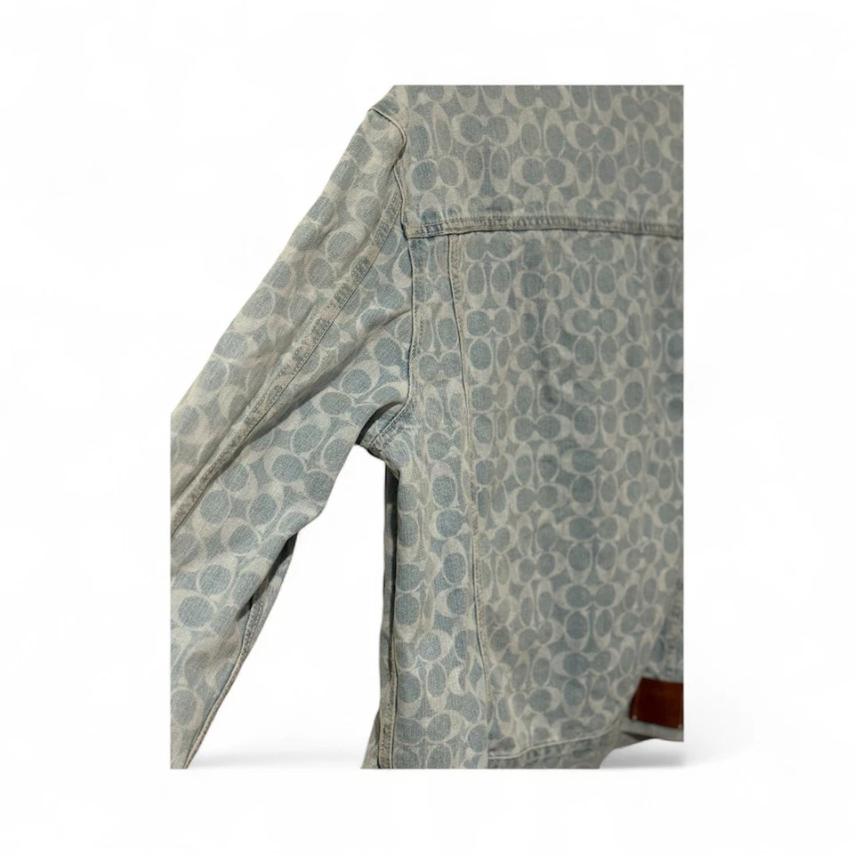 Coach Restored Signature Denim Jacket in Light Blue Monogram Size 52 - Image 3 of 4