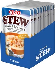 Ciao Stew by INABA Wet Cat Food - Chicken and Tuna - 12 Packs (480g total) / Mo 3.05 per kilo