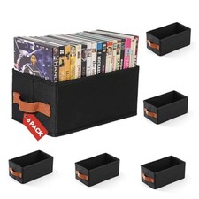 6 Pack DVD Storage Box, DVD Organizer Holds Up to 102 DVDs, Foldable DVD
