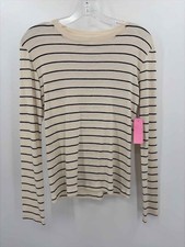 Pre-Owned Vince Ivory Size Medium Stripe Long Sleeve T-shirt