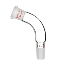 Adattatore Distillazione in Vetro 105 Gradi Piegato Con Giunto Esterno E Interno