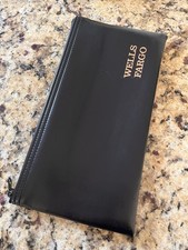 Vintage Wells Fargo Bank Deposit Zip Bag ~ Black Faux Leather ~ A. Rifkin Co USA