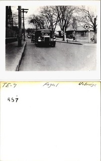 4x5 Photo Fageol Bus Uxbridge MA Texaco Gas Station Providence Whitinsville TE 7