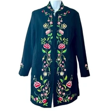 VICTOR COSTA VTG ASO Phoebe Buffay Alternative Floral Embroidered Jacket L