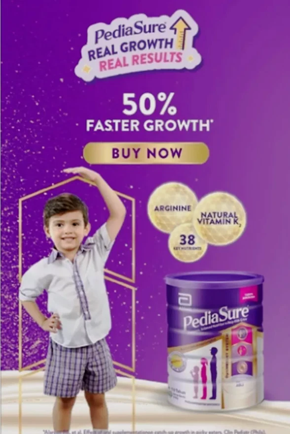 2 X Suplemento nutricional infantil Pedia Sure para el crecimiento - vainilla (850 g) Foto 3 de 4