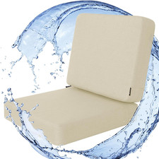 Outdoor Deep Seat Cushion Set, 22 X 22 Seat 22X22 in  Back 22X18.5 in Beige