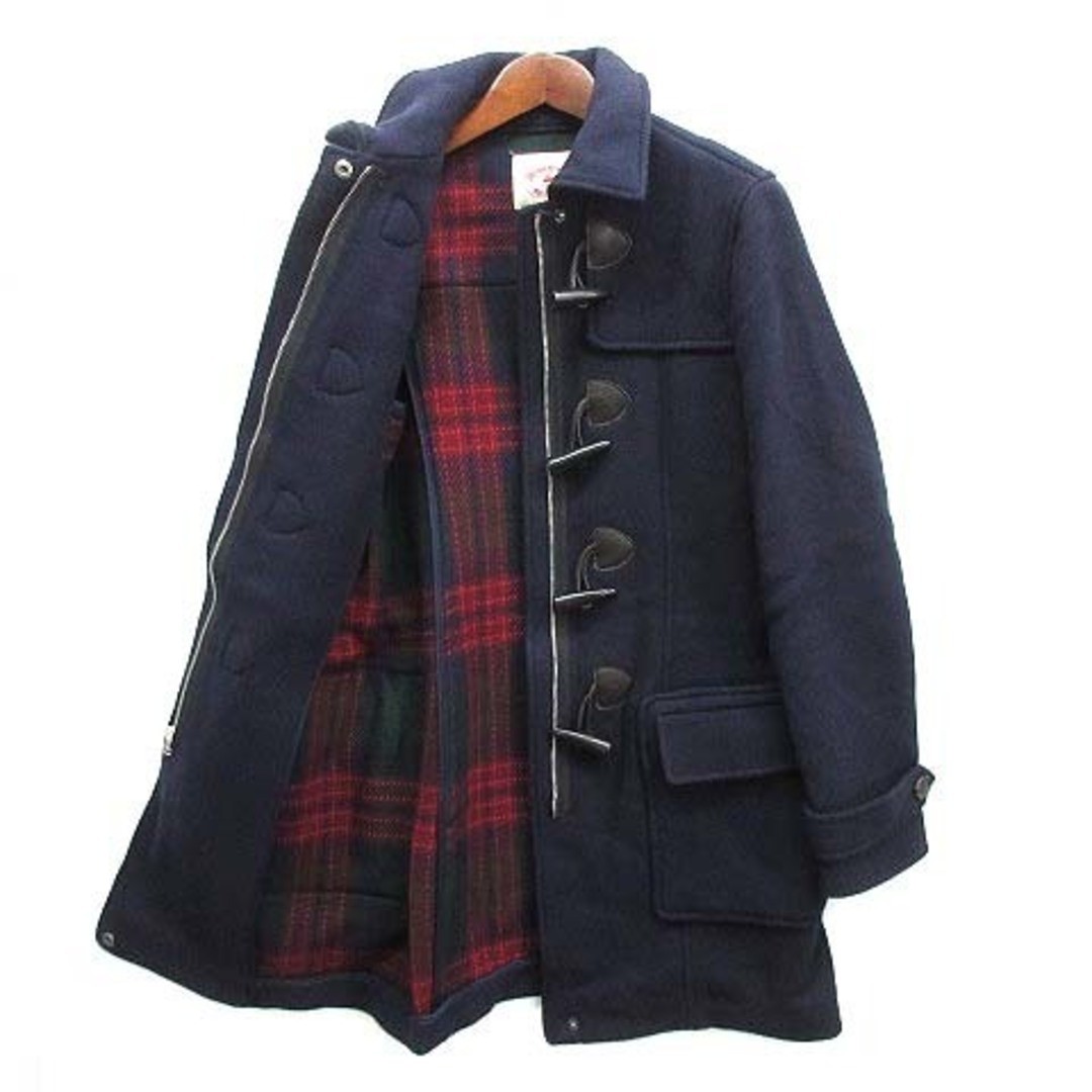 Brooks Brothers Red Fleece Duffle Coat Long Back Check Navy