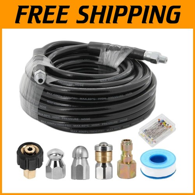 #ad #ad High Pressure Sewer Jetter Hose 5800 PSI with Rotating Nozzles amp; Accessories $82.49