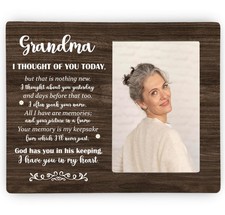 Grandma Memorial Picture Frame, Sympathy Wooden Photo Frame Gifts for Loss of...