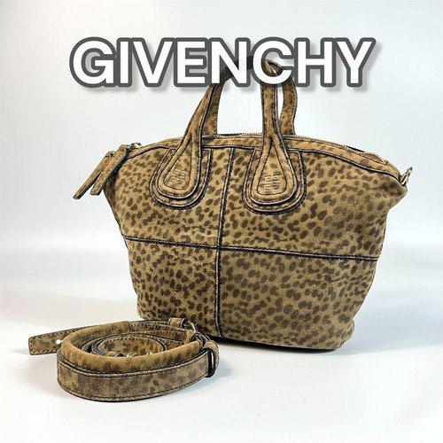 Givenchy Nightingale Leopard 2Way Shoulder Bag Rare Beige Luxury Collector Piece