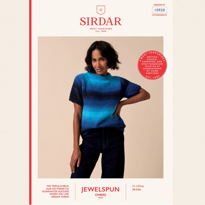 Sirdar Jewelspun Ombre Aran Muster - 10920 Colour Go Round Pullover Stricken