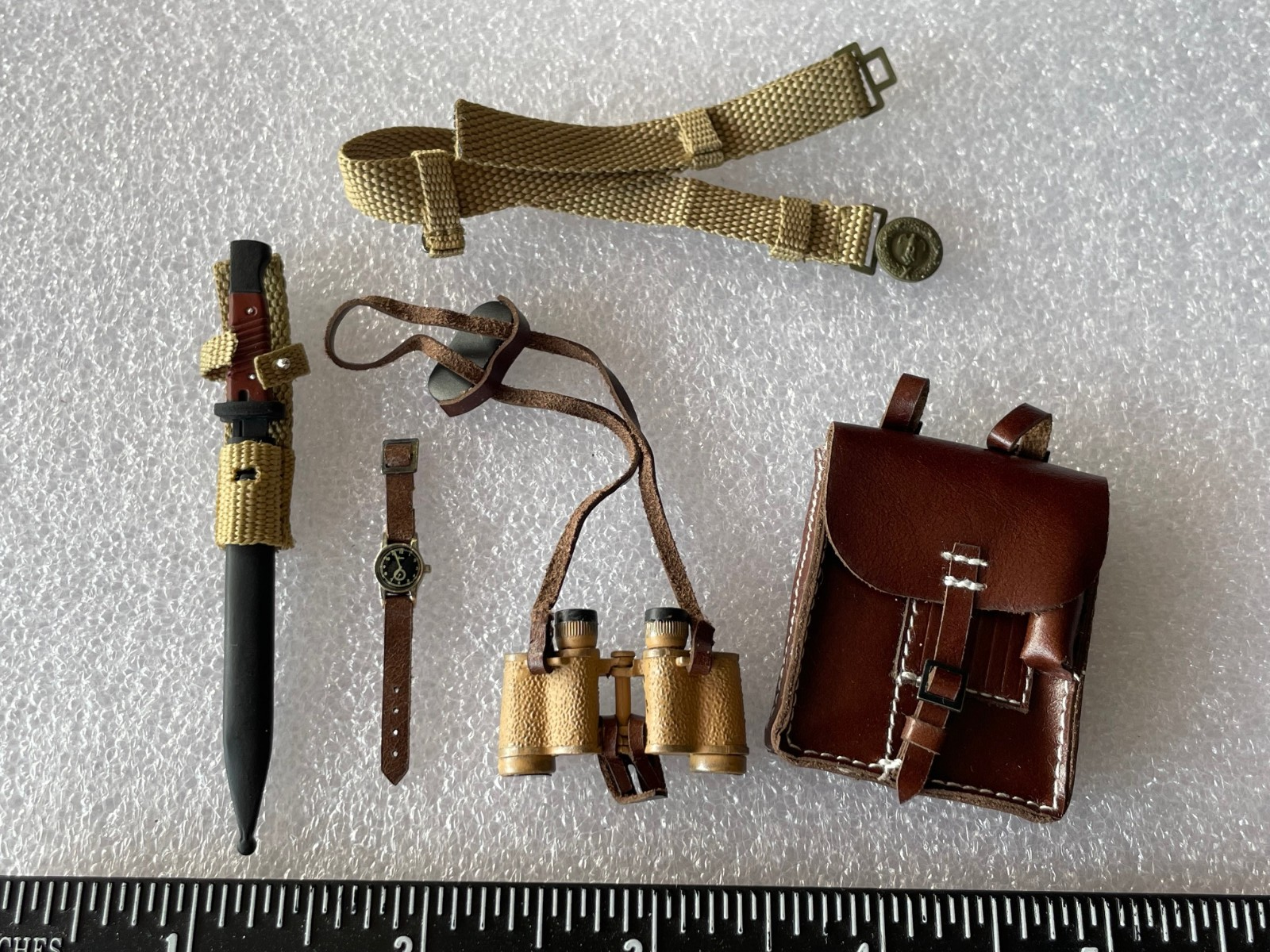 DID WWII German Belt Map Case Binoculars Watch Knife  1/6 Action Figure Toys