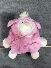 Vintage Fisher Price Puffalump Pink Lamb 1986 8005 Soft Plush Pink Dress