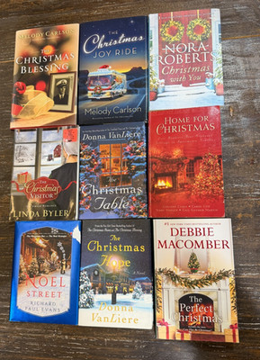 Lot x9 Christmas Book Lot Nora Roberts Donna VanLiere Richard Vans Melody Carlso
