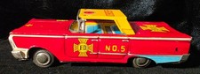 Vintage 1960s Kanto Japan Tin Litho F.D. Fire Dept Chief No. 5 Friction Car