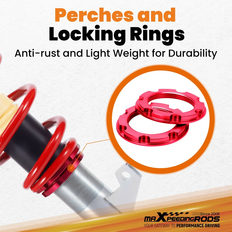 Kit Assetto A Ghiera Regolabile in Altezza for VW Golf 5 6 V VI Audi A3 8P - Image 3 of 4