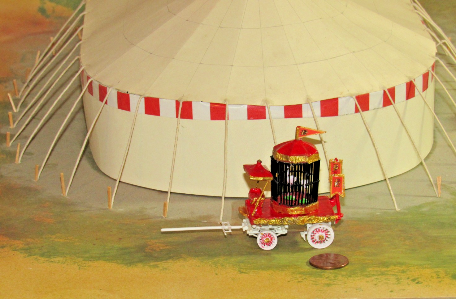 Custom ho CIRCUS FLAMINGO CAGE PARADE WAGON for Model Train Layouts ...