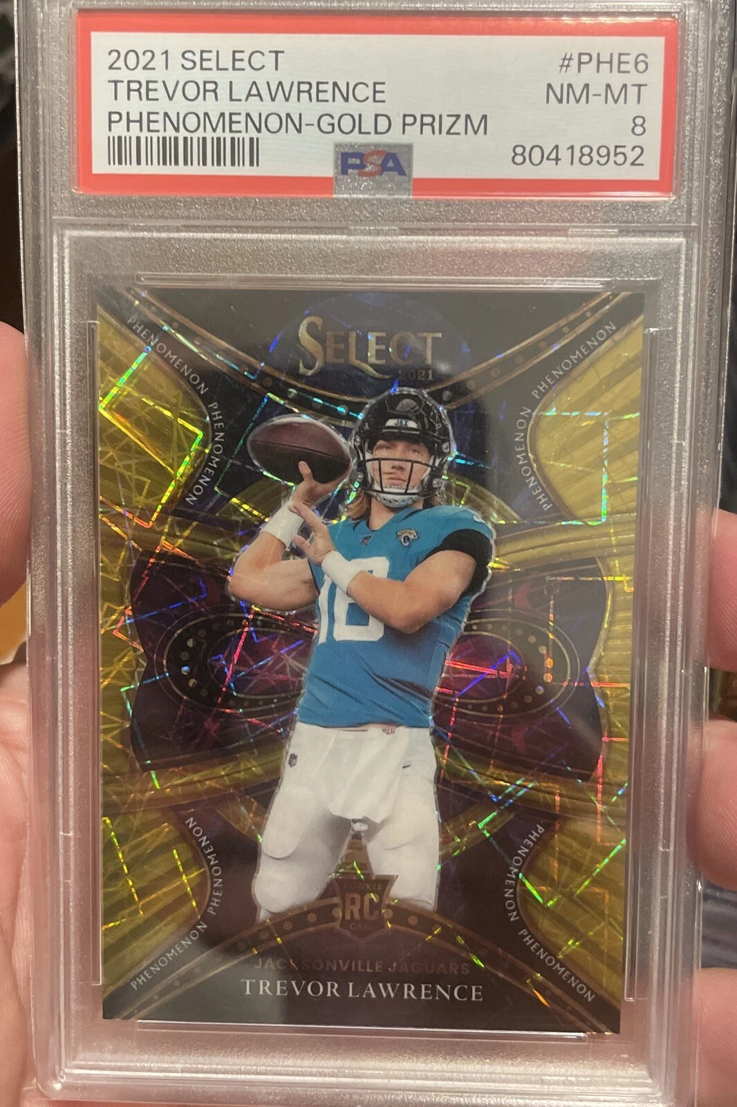 Trevor Lawrence Panini Select Phenomenon #PHE6 Gold Prizm