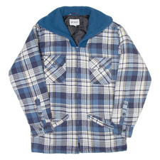 Worker Flanell Herrenjacke Blau Karierter S