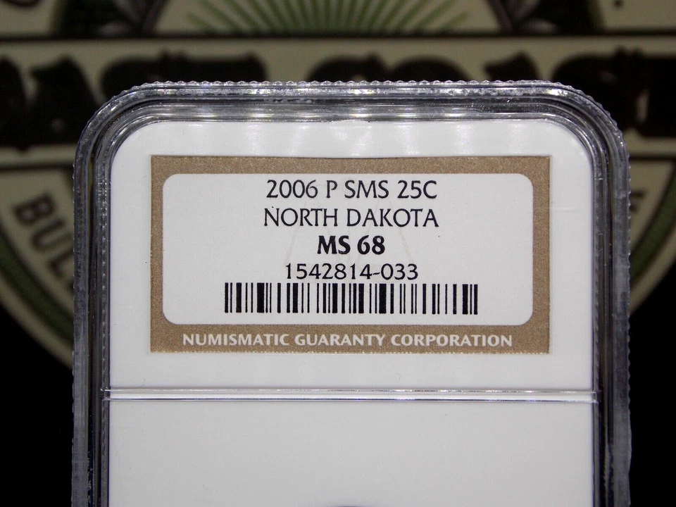 2006 "P" State Quarter *NORTH DAKOTA* 25c NGC MS68 SMS #033 BU Unc ECC&C, Inc. - Image 4 of 4