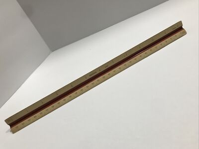 Vintage Bruning Triangular Architect Scale Ruler Model No. 2148P