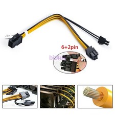 PCIe 6pin Female to PCI-E 8pin 6 2 pin Male GPU Power Cable Splitter USA
