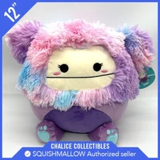 Squishmallow Kellytoy Plush Limited Squad Eden The Purple Big Foot Yeti 12" NWT