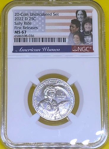 2022 D Dr. Sally Ride  Quarter 25c  NGC MS67 First Release
