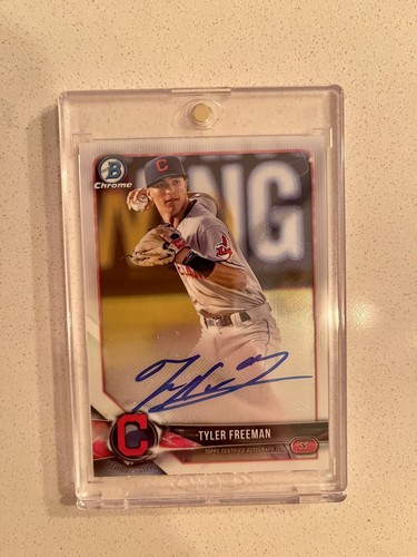 2018 Bowman Chrome Tyler Freeman AUTO Prospect Autographs #BCPA-TF INDIANS - Picture 1 of 2