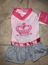 Pet Dress Dog or Cat Juicy Couture Silver Gold Birthday Bling Diva Apparel Small