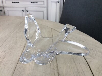 Heavy glass flying bird candy dish