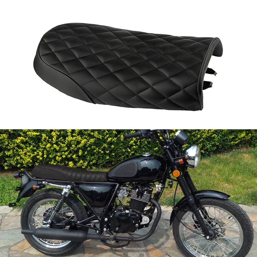 Universal Motorcycle Seat Flat Brat Saddle For Yamaha Honda Suzuki