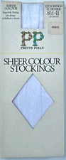 Vintage Pretty Polly Sheer Colour Plain Top Stockings in 1960's / 1970's Pack