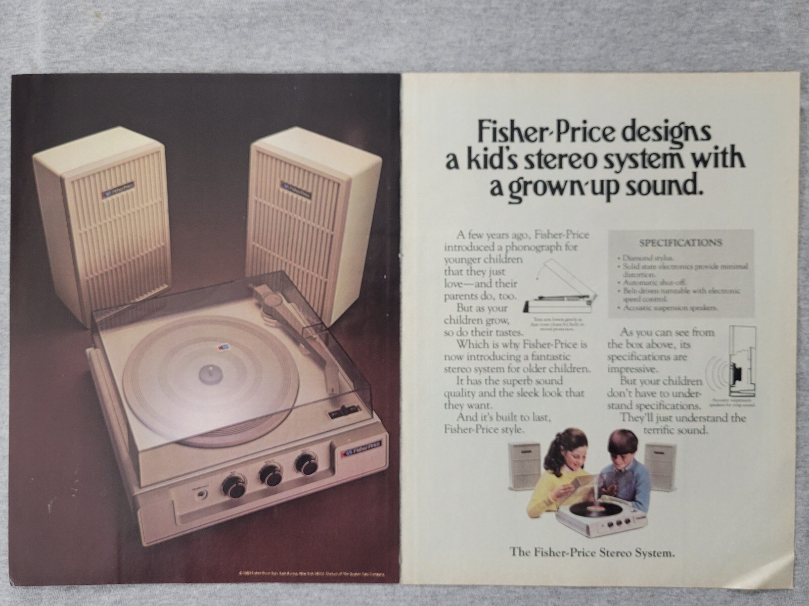 1983 Magazine Advertisement Page Fisher Price Kids Stereo System Print Ad
