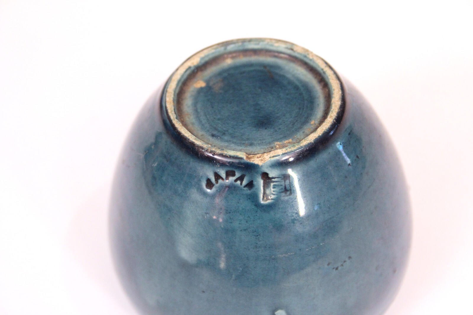 Antique Awaji Pottery Bowl Vase Organic Blue Monochrome Art Nouveau | eBay
