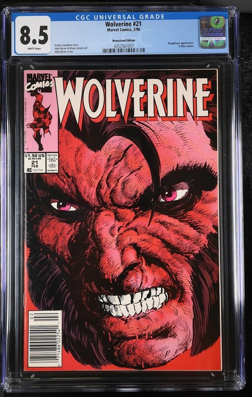 Wolverine #21 CGC 8.5 Newsstand Edition X-Men Roughhouse John Byrne Art & Cover