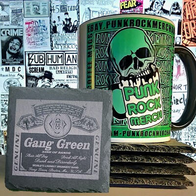 Gang Green Laser Engraved  Slate Coaster 4''x4'' Punk Rock